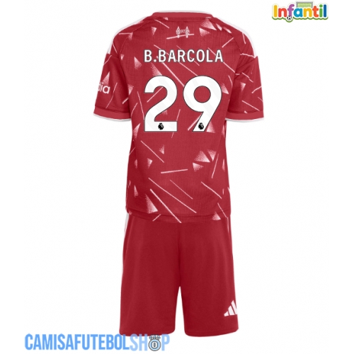 Camisa de time de futebol Liverpool Bradley Barcola #29 Replicas 1º Equipamento Infantil 2026-27 Manga Curta (+ Calças curtas)
